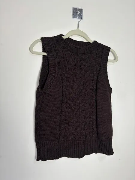 regata de tricot bella lã marrom