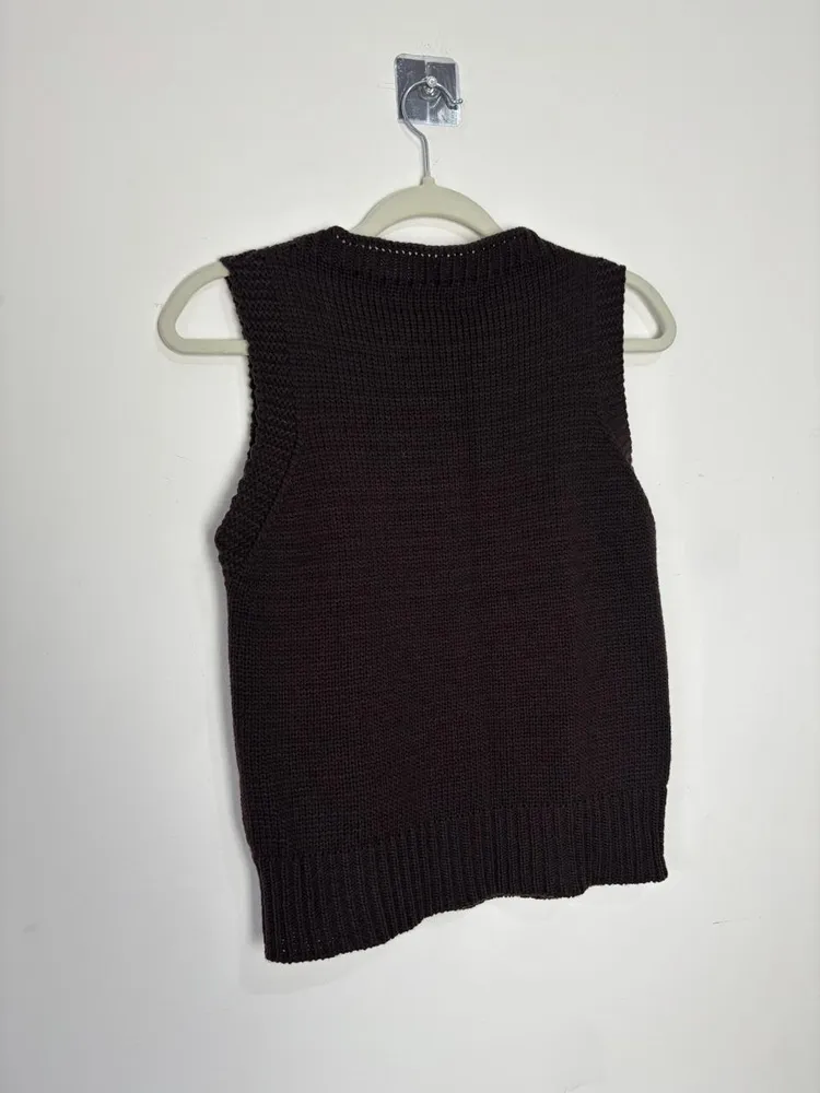 regata de tricot bella lã marrom