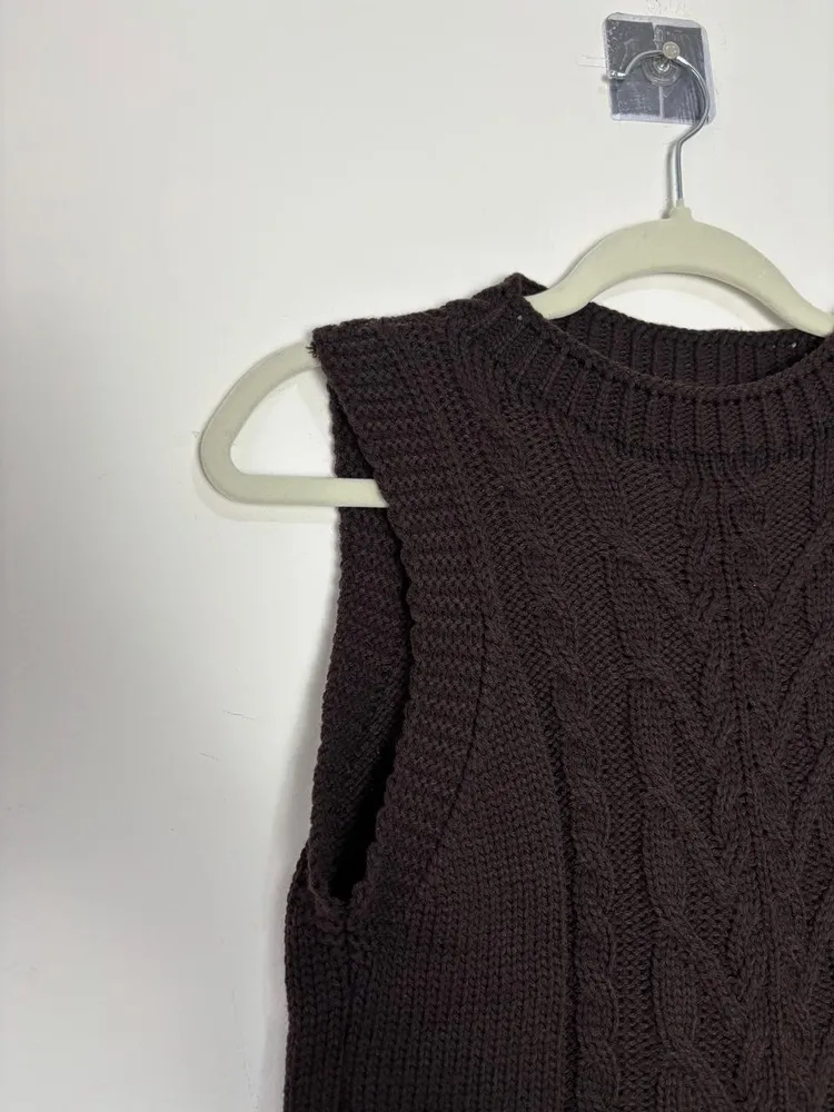 regata de tricot bella lã marrom