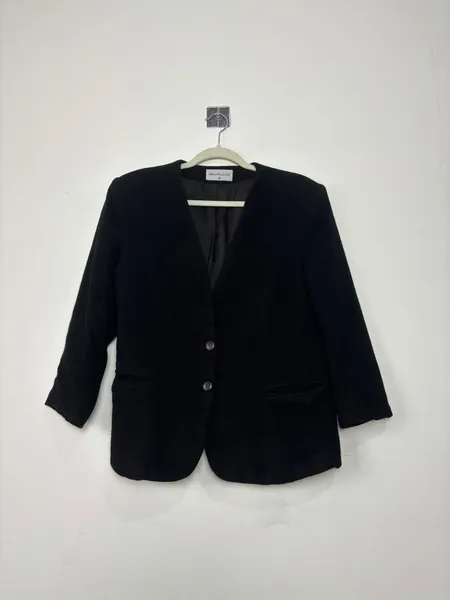blazer vintage preto de lã, da stephen douglas