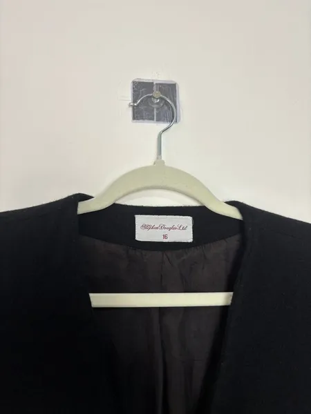 blazer vintage preto de lã, da stephen douglas