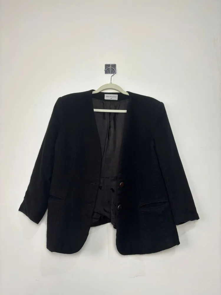 blazer vintage preto de lã, da stephen douglas