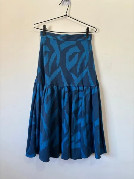 saia azul estampada (vintage)