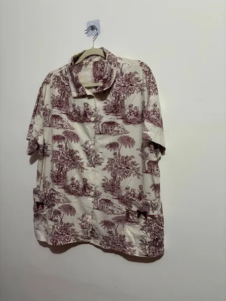 camisa de pijama branca estampada, da jogê