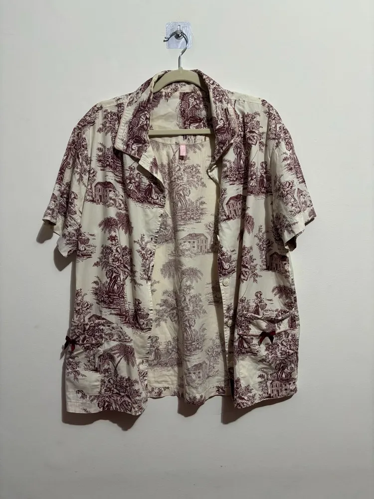 camisa de pijama branca estampada, da jogê
