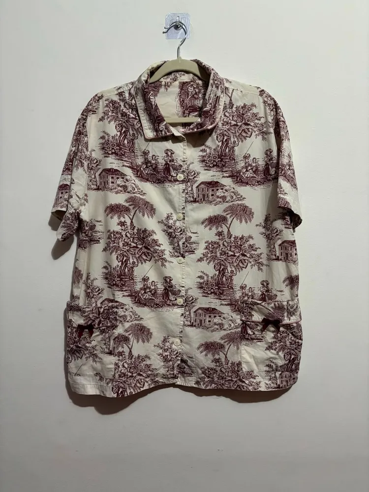 camisa de pijama branca estampada, da jogê