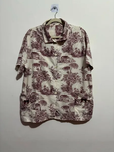 camisa de pijama branca estampada, da jogê