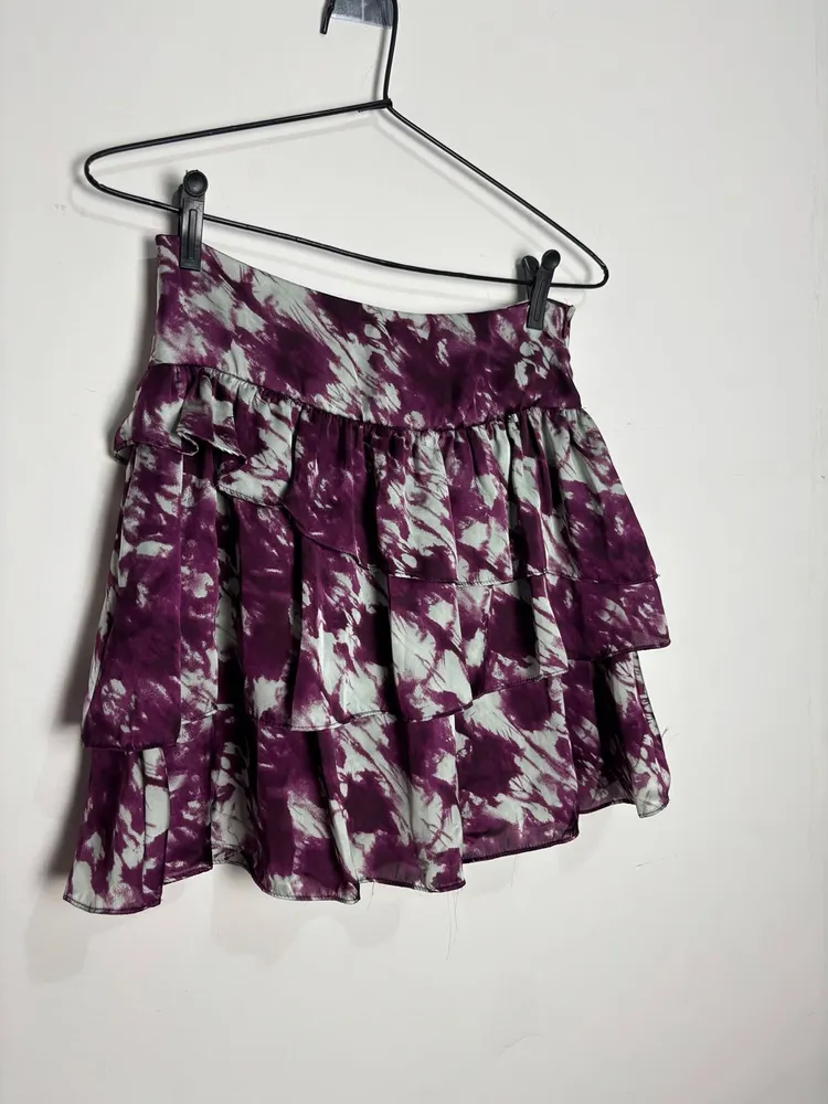 saia roxa estampada, da mulbora