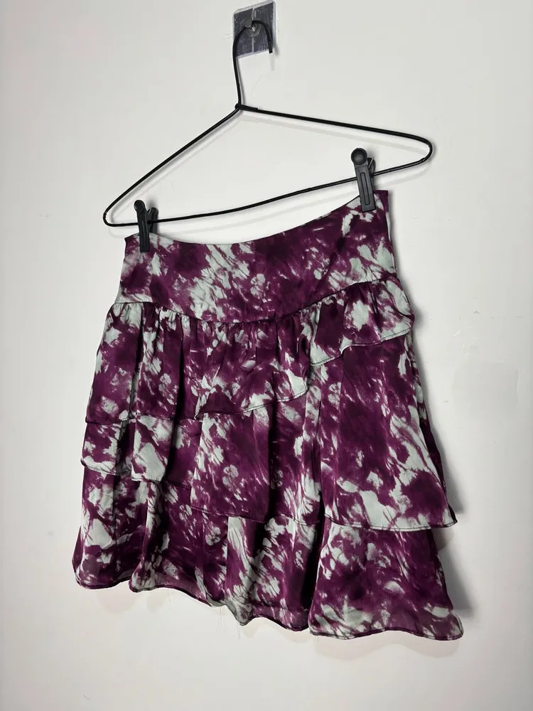 saia roxa estampada, da mulbora