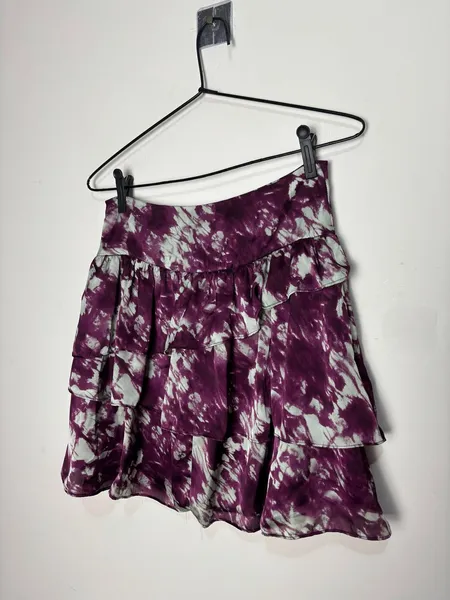 saia roxa estampada, da mulbora