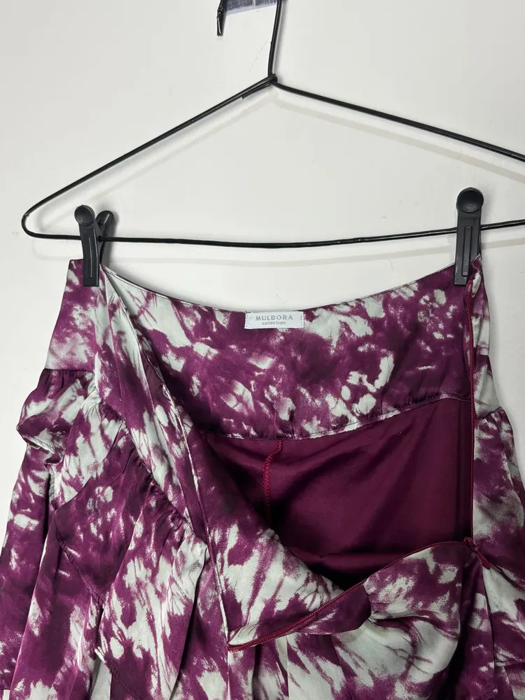 saia roxa estampada, da mulbora