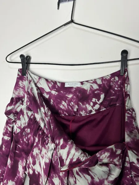 saia roxa estampada, da mulbora