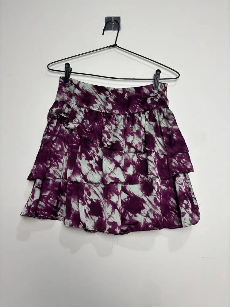 saia roxa estampada, da mulbora
