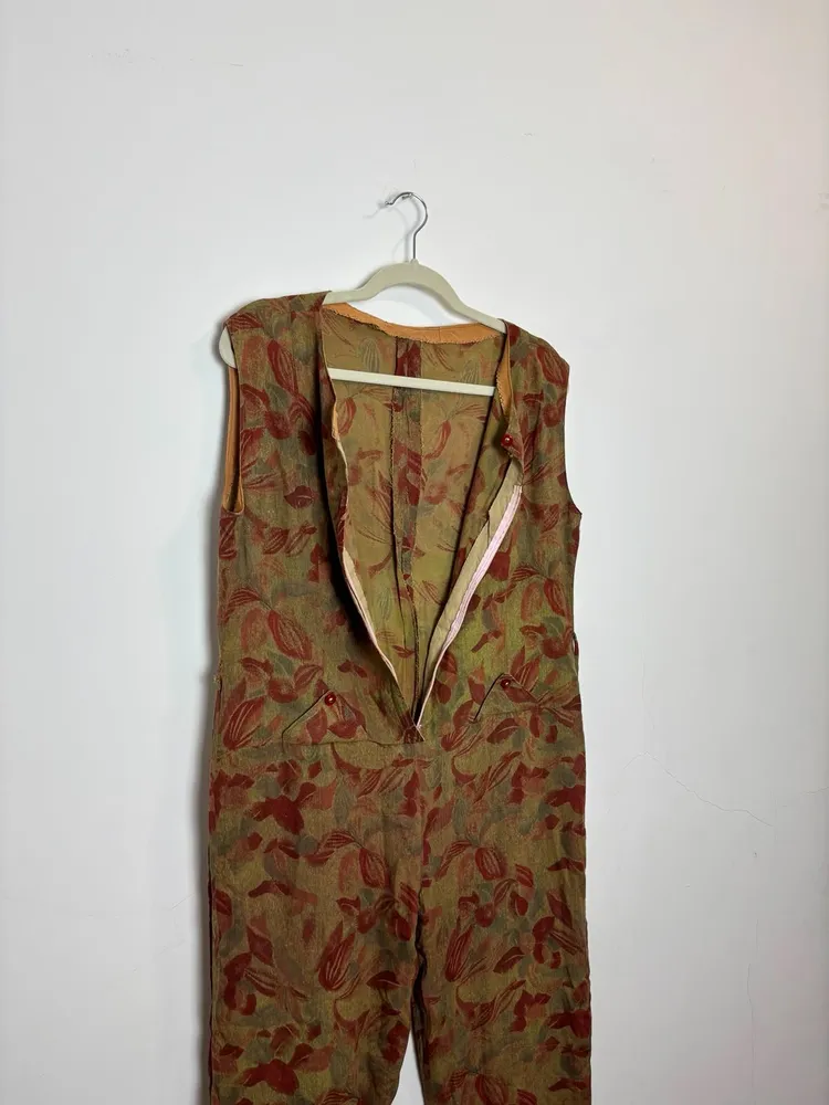 macacão vintage estampado