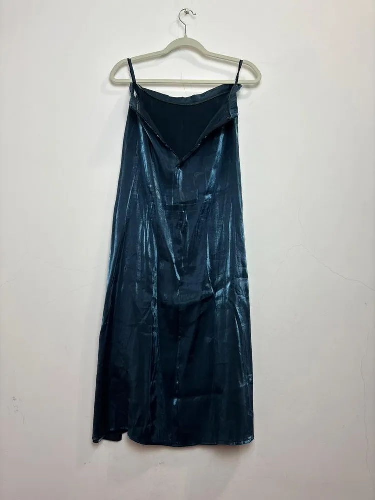 conjunto vintage azul escuro, de regata e saia
