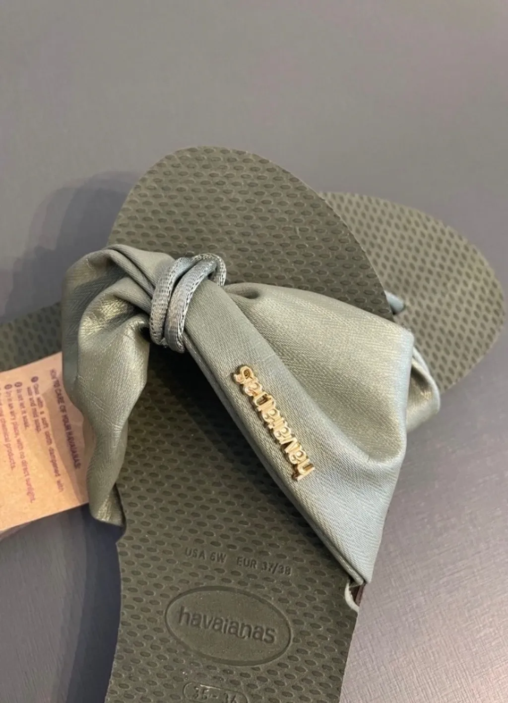 rasteirinha havaianas verde musgo, nova , tam 36