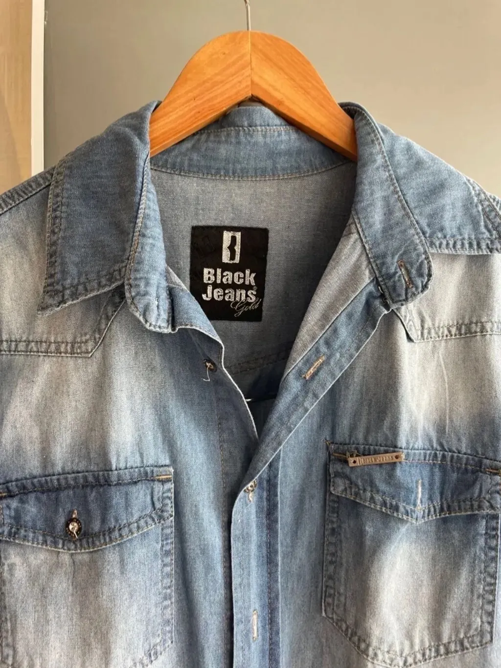 Camisa jeans manga longa - Tam - M