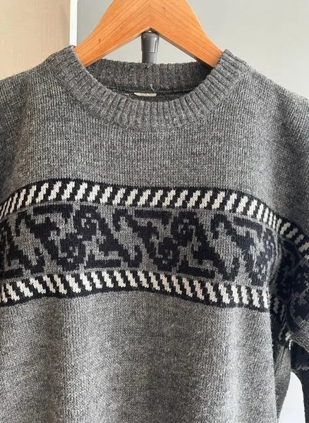 malha de lã cinza Tam M