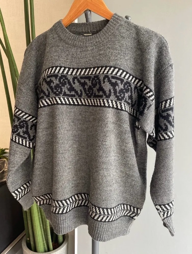 malha de lã cinza Tam M