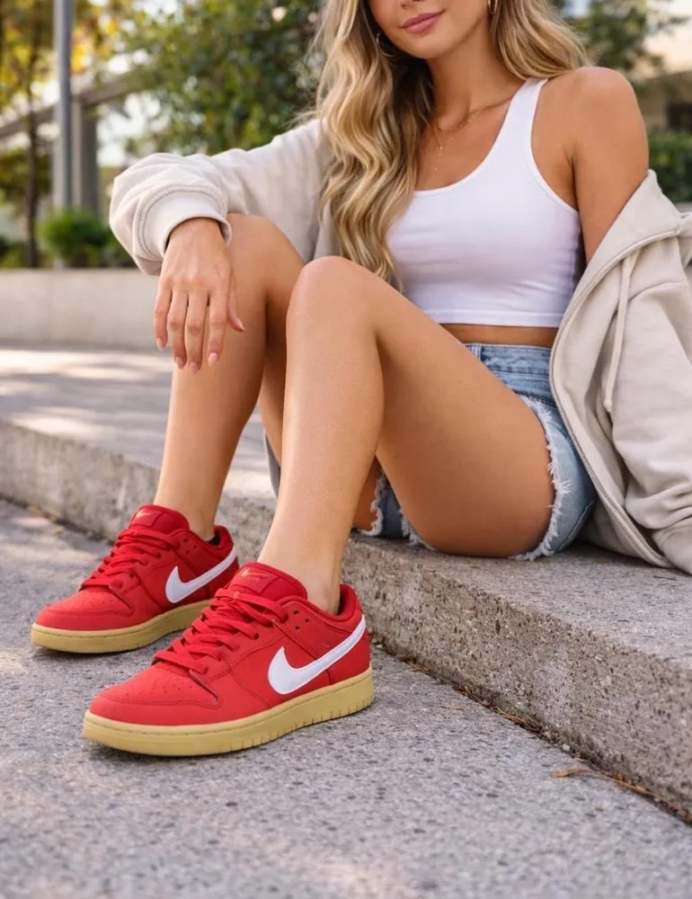 Tênis nike dunk low pro university red tam 38