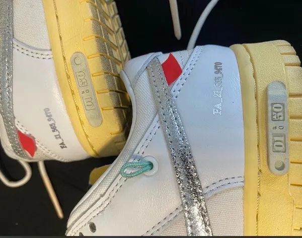 Tênis Nike dunk low off white x lot 1 of 50 -  tam 37