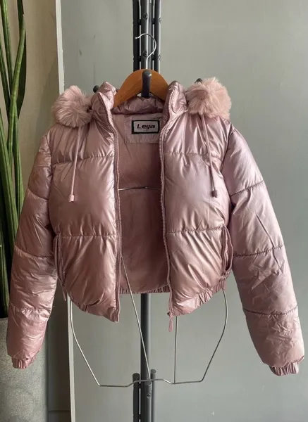 jaqueta puffer metalizada Tam m
