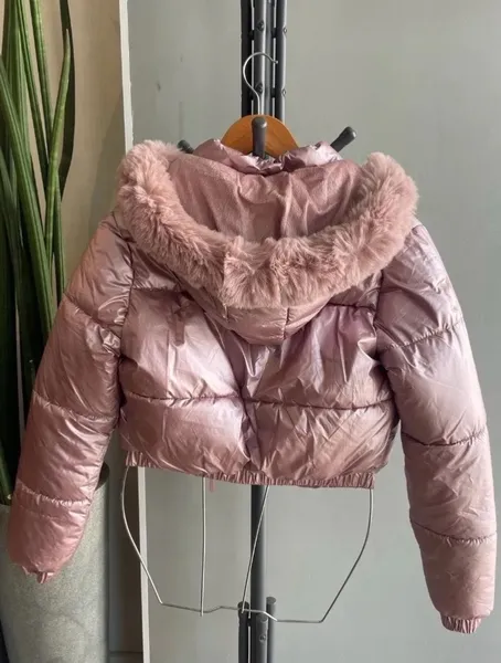 jaqueta puffer metalizada Tam m