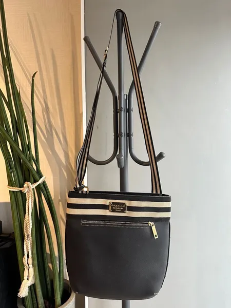 bolsa de couro preta corello