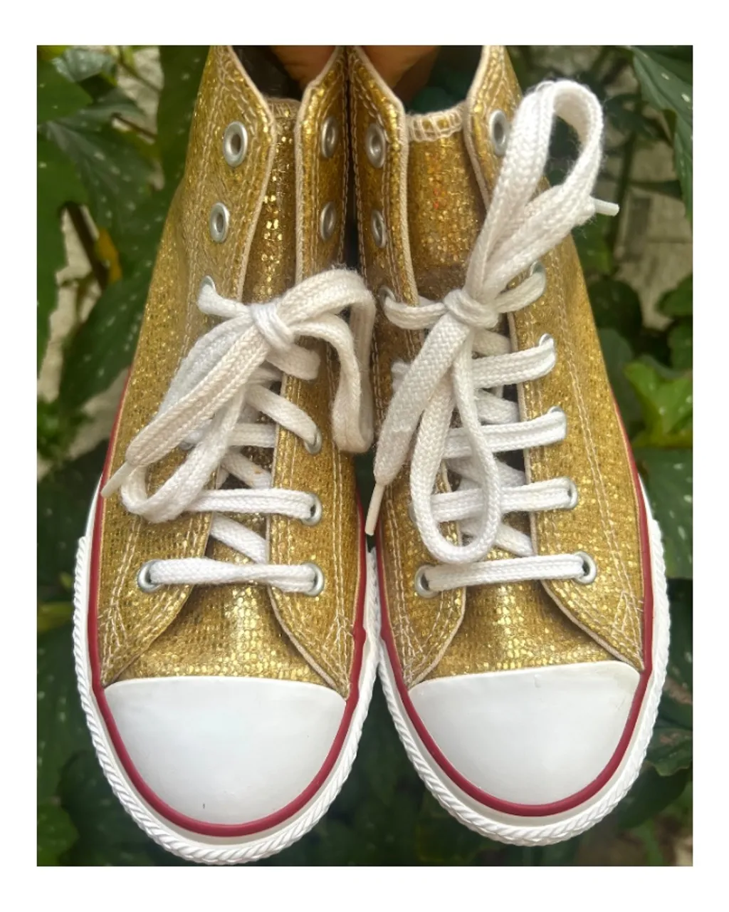 Tênis Converse All Star Chuck Taylor Glitter  Dourado - tam 33