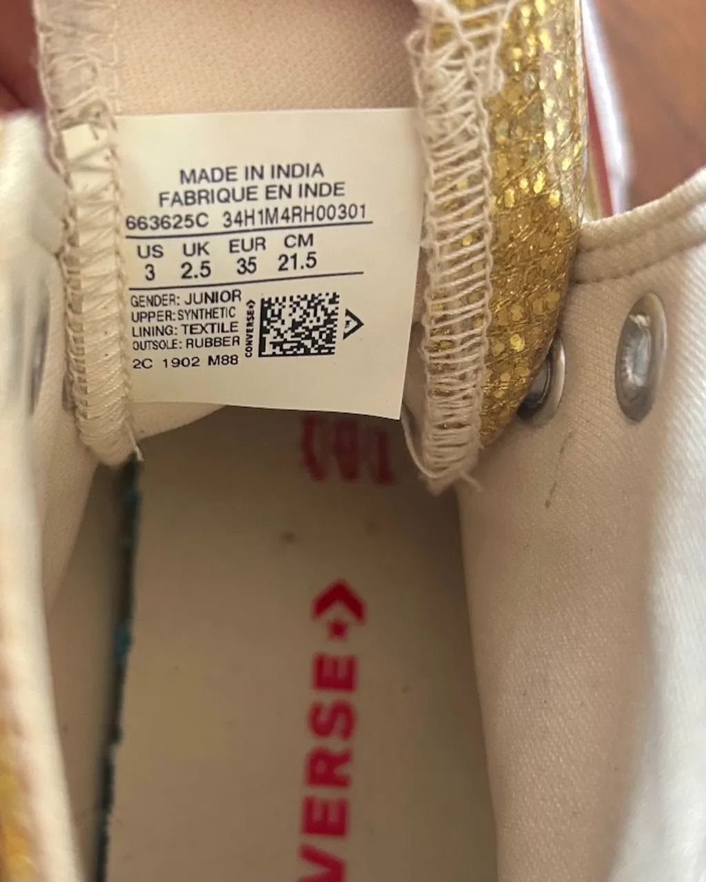 Tênis Converse All Star Chuck Taylor Glitter  Dourado - tam 33