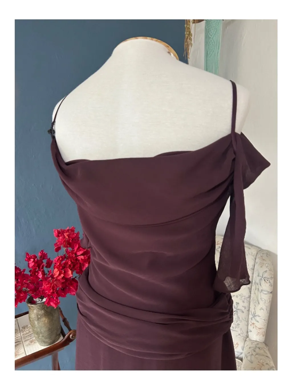 Vestido Longo Boho Chic - detalhe drapeado e fenda