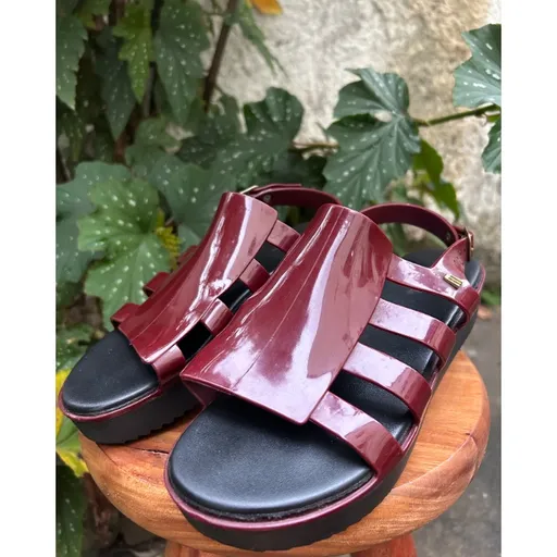 Sandália Melissa Flox High Plataforma Bordô