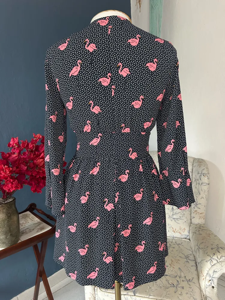 Macaquinho Zara Flamingos e Poá