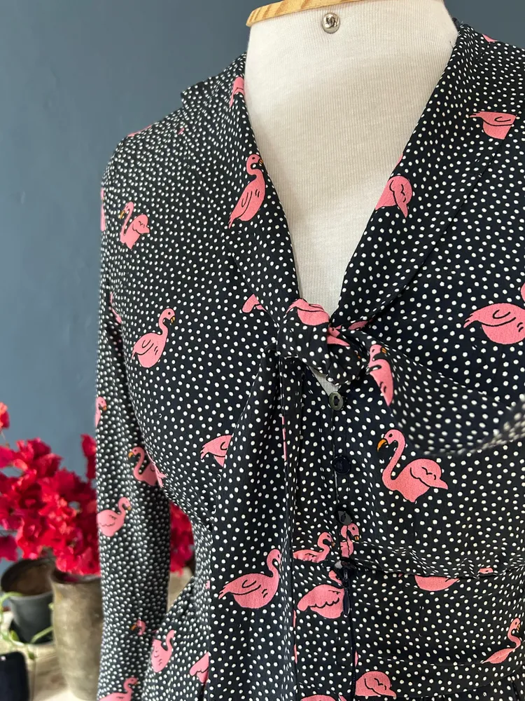 Macaquinho Zara Flamingos e Poá