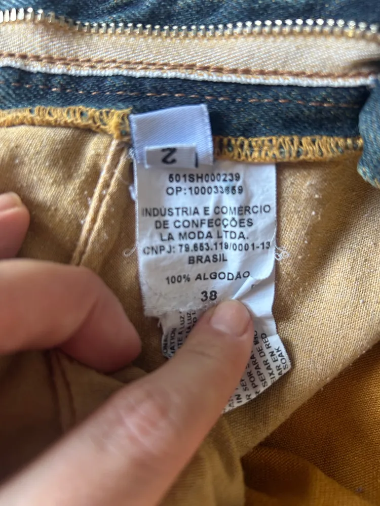 Short Jeans My Favorite Things mostarda com bordado