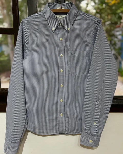 Camisa Social Abercrombie & Fitch Muscle listrada