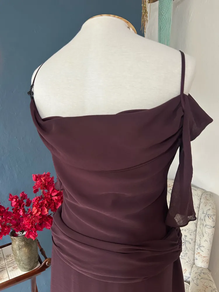 Vestido Longo Boho Chique Roxo Escuro Tam G