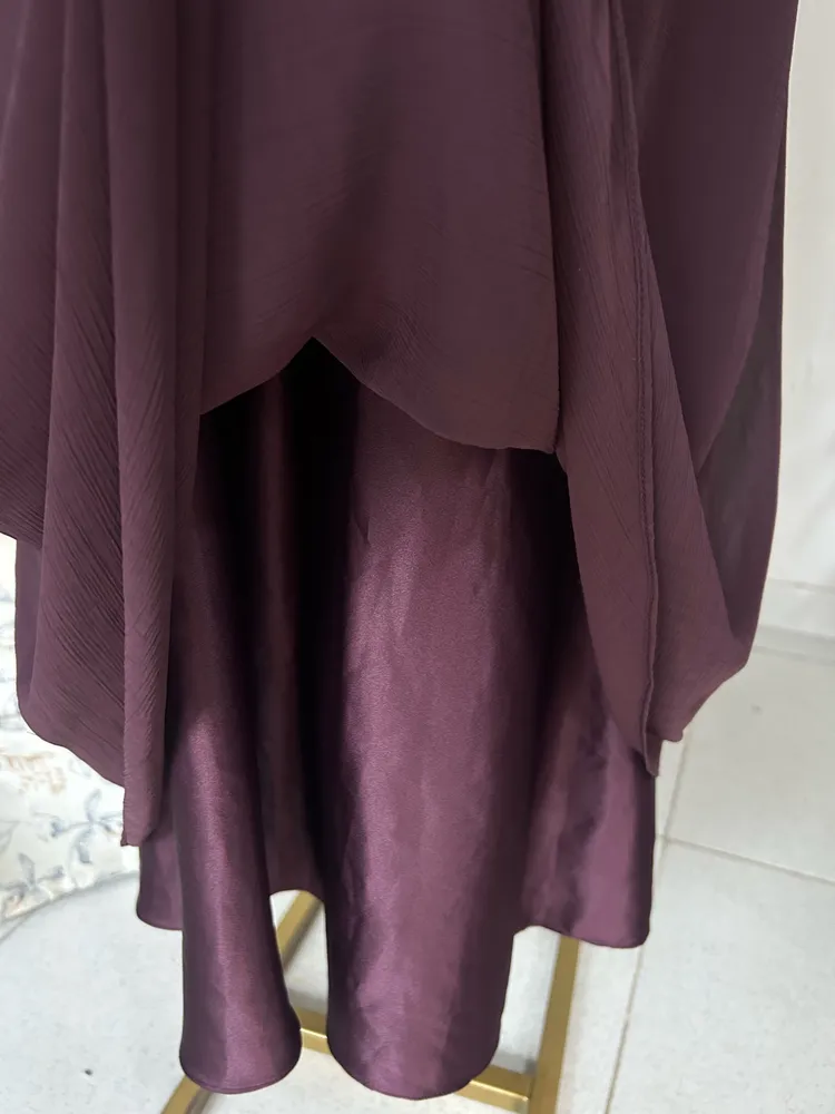 Vestido Longo Boho Chique Roxo Escuro Tam G