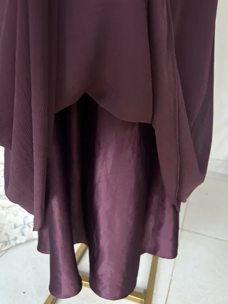 Vestido Longo Boho Chique Roxo Escuro Tam G