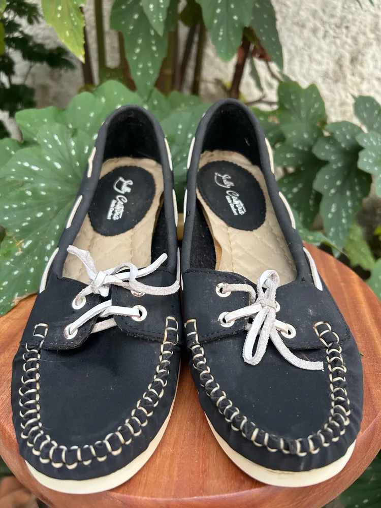 Mocassim em Couro Preto 37