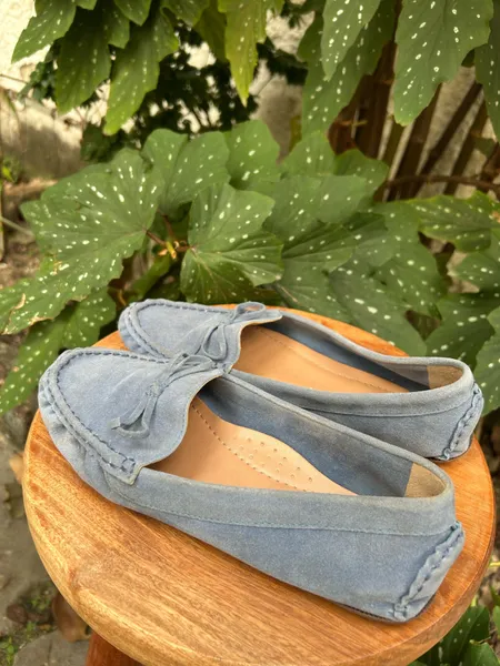 Mocassim de Camurça Azul Anacapri 35