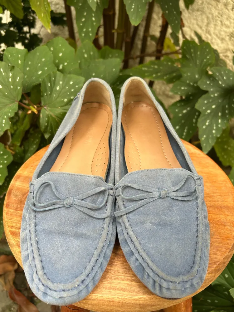 Mocassim de Camurça Azul Anacapri 35