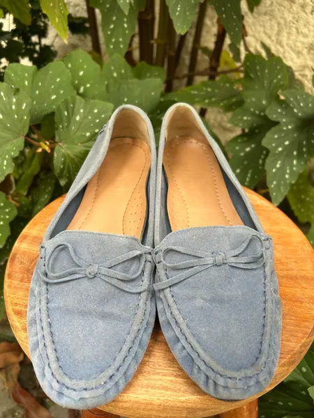 Mocassim de Camurça Azul Anacapri 35