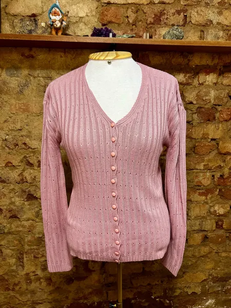 Casaco Tricô Rosa