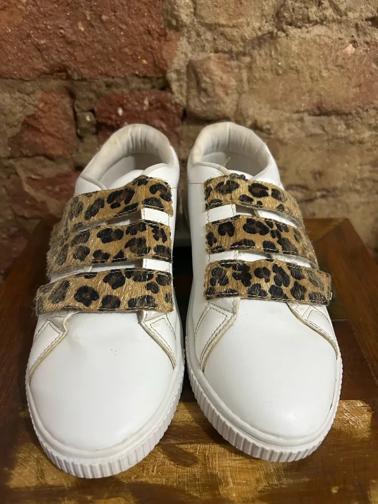 Tênis Branco Anacapri Oncinha Velcro Tam. 35