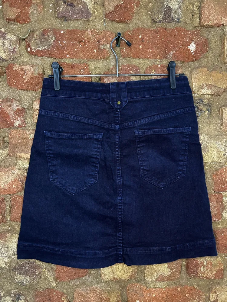 Saia Jeans Azul com Botões Frontais