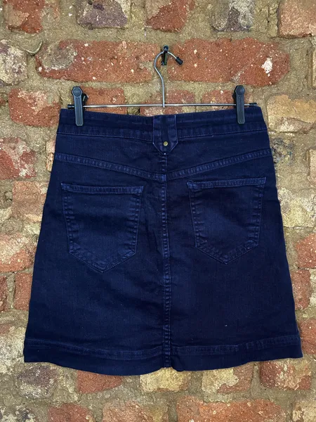 Saia Jeans Azul com Botões Frontais