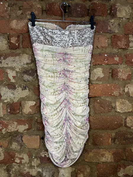 Vestido My Place Tomara que Caia Lantejoulas e Drapeado P