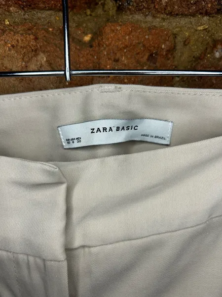 Calça Alfaiataria Bege Claro Zara Tam 42 br