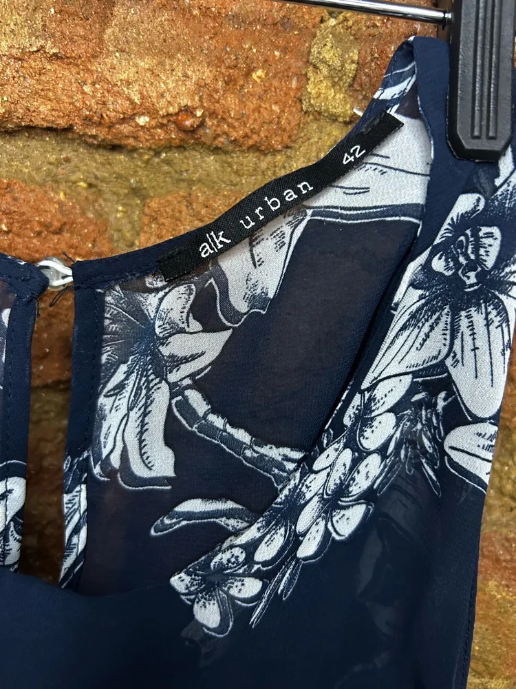 Regata Estampada Floral Azul Marinho Alk Urban 42